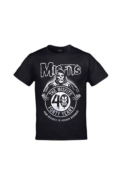 Orijin Tekstil Misfits 40 Years Printed Unisex Black Tshirt