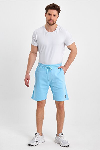 LACİVERTMEN 8024-1 شورت مطبوع مربع بثلاثة خيوط للخصر