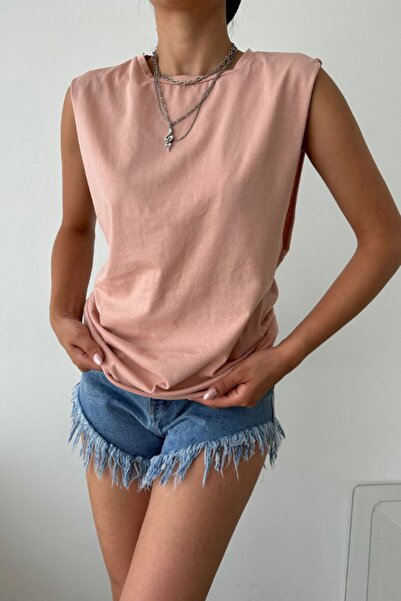 oshebu Ροζ – Μπλουζάκι με λαιμόκοψη και μανίκια μεγάλου μεγέθους