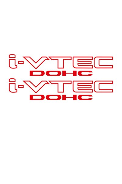 MegaSticker 2 Adet I-vtec Dohc Oto Sticker Araba Sticker Siyah 20x5 Cm
