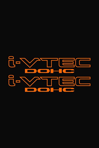 MegaSticker قطعتان من ملصقات السيارات Honda I-vtec Dohc باللون الأسود مقاس 20...