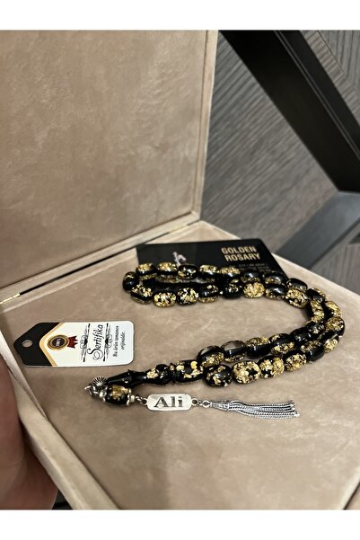 Tesbih-i Hazır Tesbihçilik Çift sertifikalı Altın Parçacıklı Kişiye Özel Gümü...