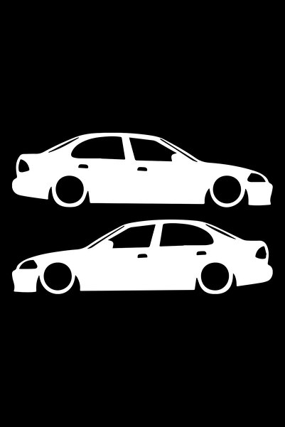 MegaSticker ملصق سيارة سيفيك ملصق سيارة أسود 20 × 6 سم 2 قطعة