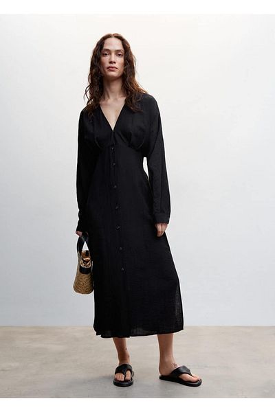 MANGO Woman Rochie cămașă cu centură
