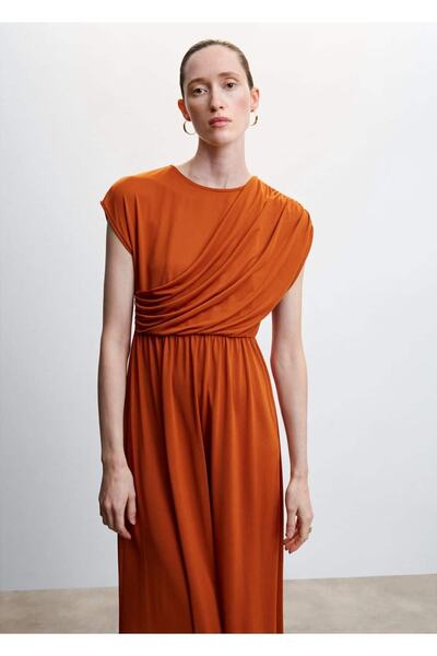 MANGO Woman Φόρεμα με λεπτομέρεια ντραπέ