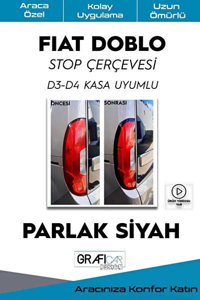 GRAFİCAR ملصق إطار إيقاف فيات دوبلو - سهل الاستخدام - يدوم طويلاً