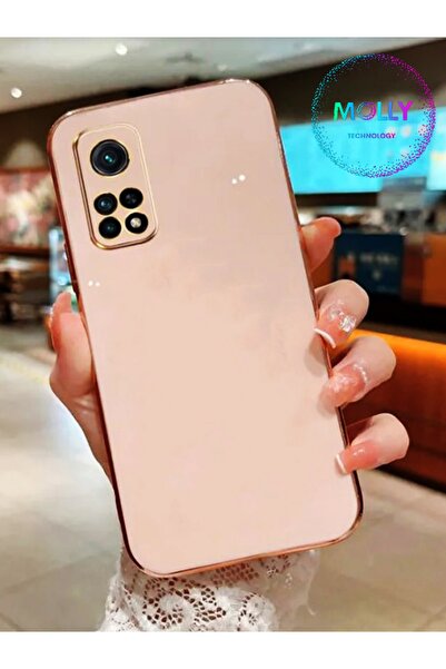 Molly Technology Xiaomi Mi 10T İçin Rose Kenarları Gold Detaylı Lüks Silikon ...