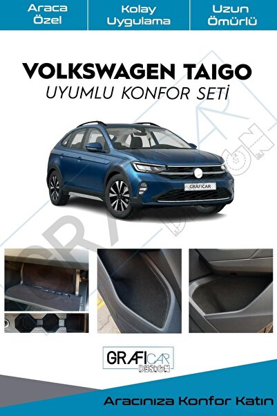 GRAFİCAR Volkswagen Taigo Uyumlu Konfor Seti Eşya Saklama Alanları Kaplama Se...