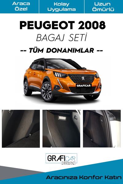 Peugeot 2008 "bagaj" Konfor Seti -iç Trim Kumaş Kadife Kaplama-izolasyon Amaçlı/tüm Donanımlar