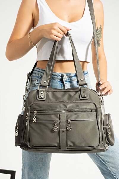 YOGII Geantă model Ohio Geantă de umăr cu mai multe compartimente din piele s...