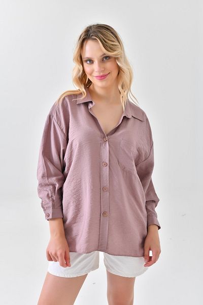 ubmbutik Дамска риза Oversize с един джоб