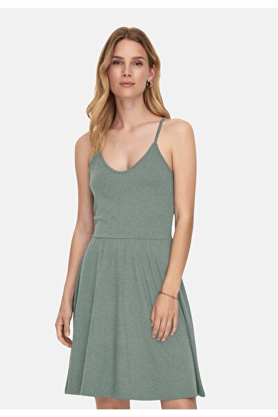 ONLY Lässiger Passform'da V-Ausschnitt ve Spaghettiträger ile Unifarbenes Mid...