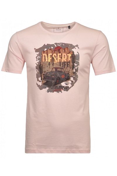 Ragman Gömlek Rundhals-T-Shirt aus Baumwolle mit Baskı