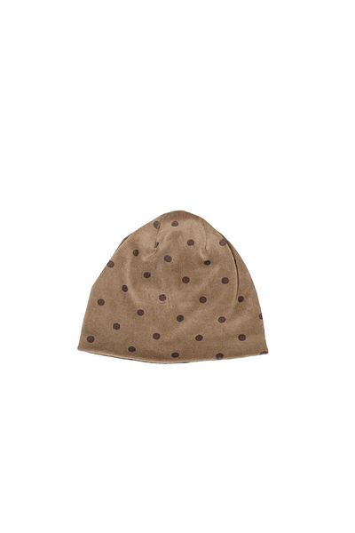 Kirazkids Brown Velvet Hat with Coffee Dot Pattern