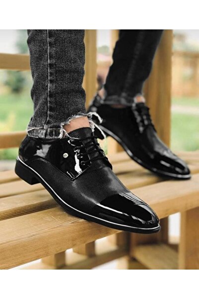 By Oxford Pantofi de nuntă clasici pentru bărbați din piele lăcuită