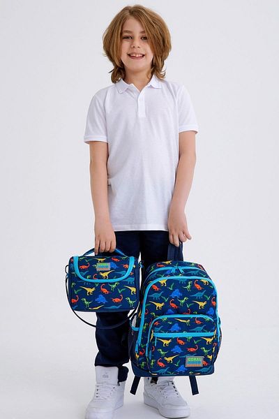 Coral High Set de geanți de școală din 3 piese cu model de dinozaur bleumarin pentru copii SET0123115