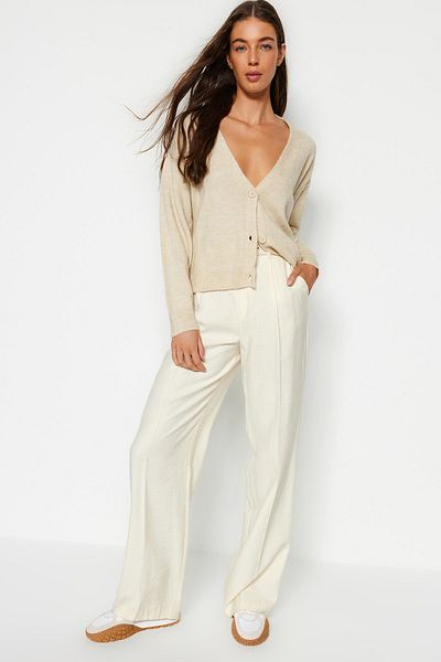 Trendyol Collection Stone V-Neck Knitwear Cardigan TWOAW24HI00115