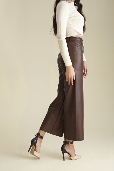 AYAKKABI PRENSİ 153 Nude Brown 10 Cm Stiletto Damă, Pantofi cu Toc Platformă