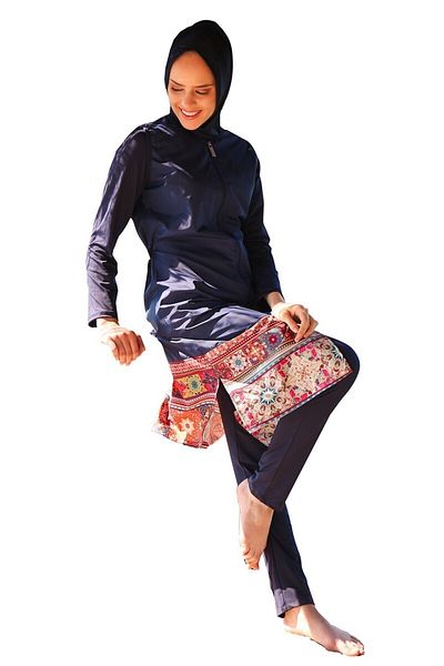Marina Fully Covered Hijab Swimsuit 1982-dark blue