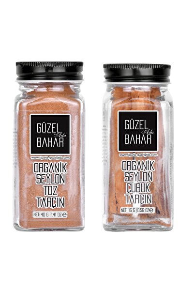 Güzel Ada Gıda Organik Seylon Toz Tarçın 40 gr Organik Seylon Çubuk Tarçın 16 gr