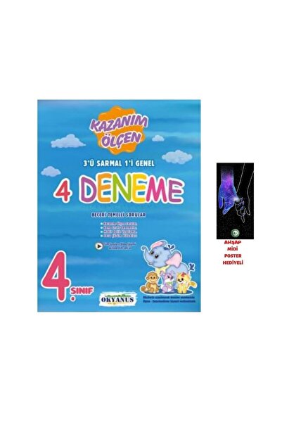 Okyanus Yayınları 4.sınıf Deneme Sınavı Ahşap Poster Hediyeli