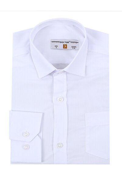SIRRI Cămașă albă clasică cu guler plat pentru băiat