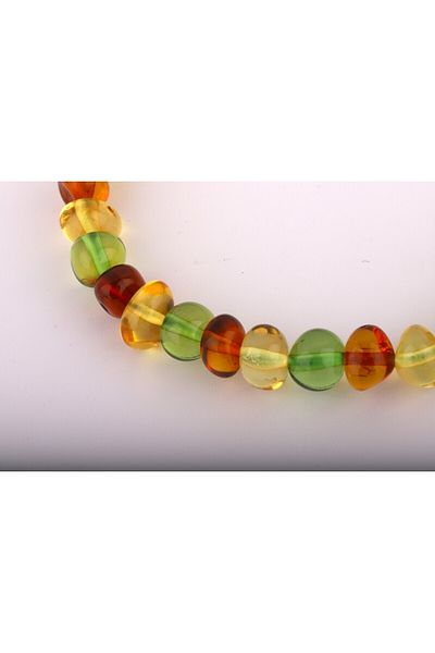 Amber by Mazukna Flexible and Free Cut Colorful Drop Amber Bracelet - Youth and Adult Certified