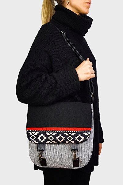 Ayşe Teyze'nin Çantaları Postacı Gri Örgü Omuz Çantası