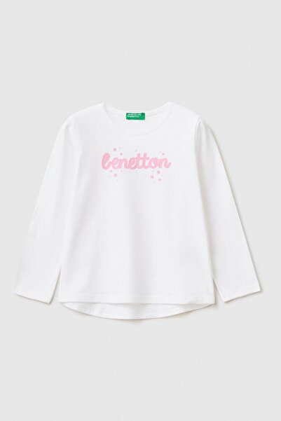 Benetton Girl's Logo Printed T-Shirt