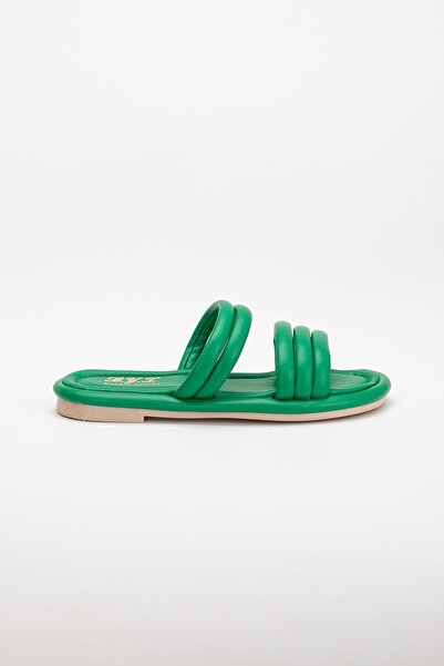 BOUIS Women's Green Daily Comfortable Stylish Pool Beach Indoor Slippers