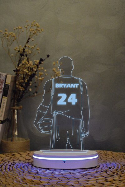 Yubi Design Kobe Bryant - 3 Boyutlu 16 Renk Dekoratif Gece Lambası 3d