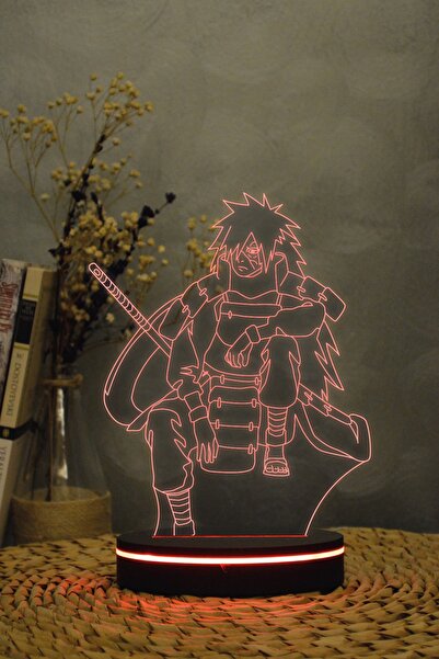 Yubi Design Uchiha Madara , Naruto - 3 Boyutlu 16 Renk Dekoratif Gece Lambası 3d