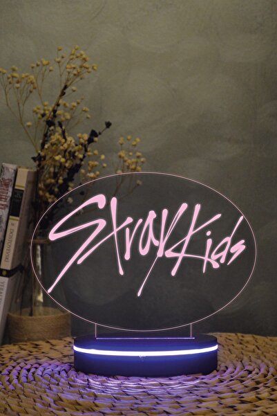 Yubi Design Stray Kids - 3 Boyutlu 16 Renk Dekoratif Gece Lambası 3d