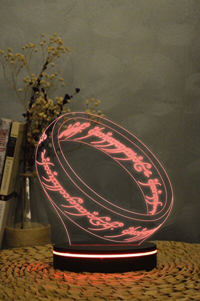 Yubi Design Ring , Lord Of The Rings - 3 Boyutlu 16 Renk Dekoratif Gece Lamba...