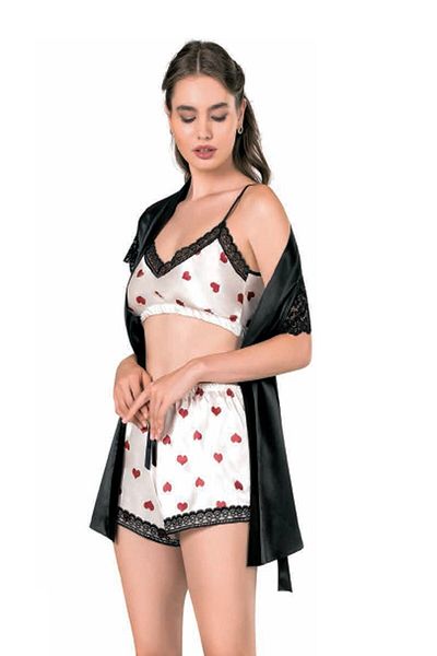 MOONGIRL Set pijama pantaloni scurți din satin - 229