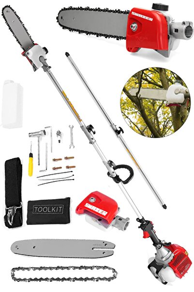 Swazer Benzinli Uzatmalı Teleskopik Dal Budama Testeresi 2 Zamanlı Motor Ek U...