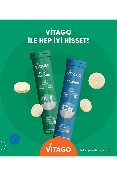 Vitago Pack of 2 - Multivitamin and Calcium Effervescent Tablet