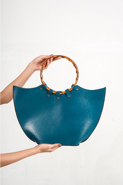 DaphneSandals Handmade Genuine Leather Women's Turquoise Bag - 11002