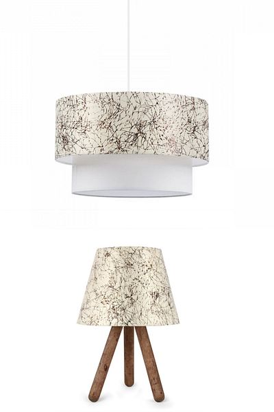 Art&Gift Chandelier and Lampshade Set - Branched Fabric, Living Room Living Room Bedroom