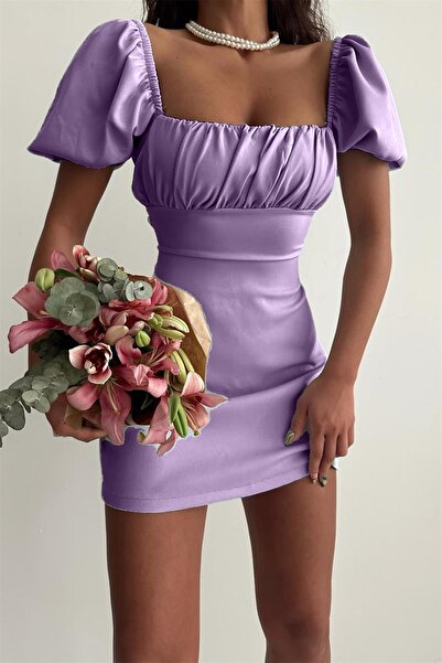 ALFUDO Moda Collection فستان سيرينيتي أسود قصير - فتحة خلفية