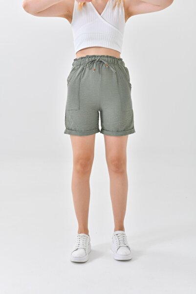 ubmbutik Шорти з подвійною ластовицею та еластичним поясом