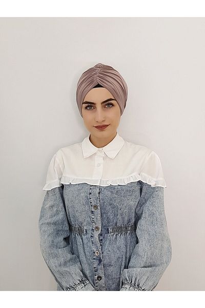 R&S modibone Swimsuit and Top Compatible Hijab Back Tie-Up Bonnet Mink