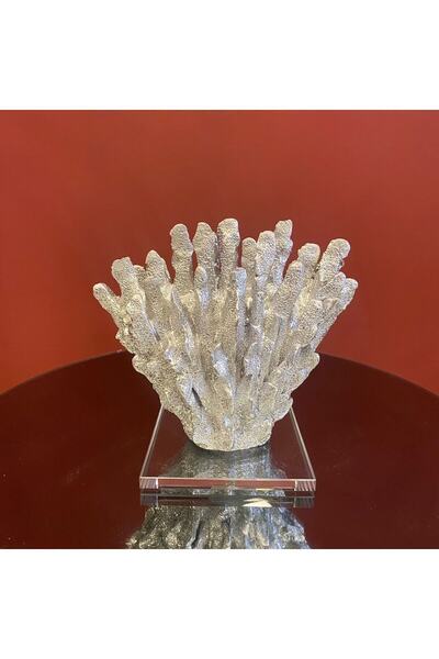 SNM Home Decoration SNM HOME DECORATİON- Dekoratif Polyester Çubuklu Beyaz Me...