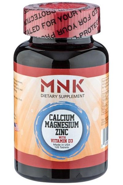 Mnk 120 Tablets Calcium, Magnesium, Zinc, Vitamin D3 - Calcium, Magnesium, Zinc