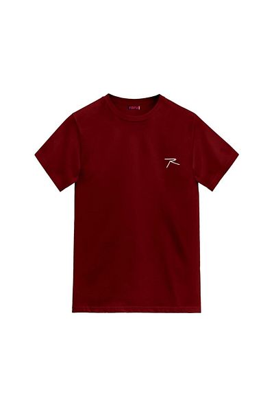 raru Ανδρικό μπλουζάκι από βαμβακερό Claret Red Casual AGNITIO
