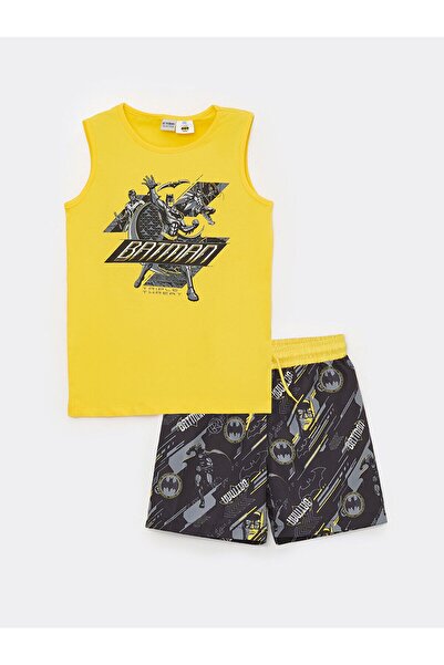 LC Waikiki LCW Kids Bisiklet Yaka Batman Baskılı Erkek Çocuk Atlet ve Deniz Şortu