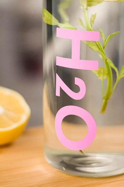 Tohana زجاجة مياه زجاجية بوروسيليكات H2O سعة 1 لتر