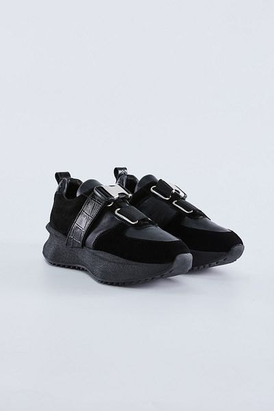 Valmenti Pantofi sport negri din piele naturală pentru femei Illaria