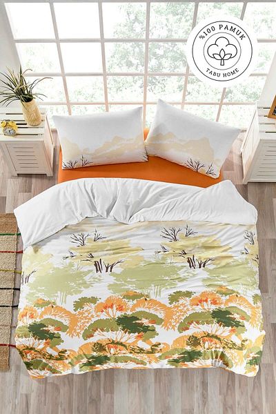 Tabu Home Σετ Παπλωματοθήκη Μονή Ανοιξιάτικη 100% Βαμβακερή