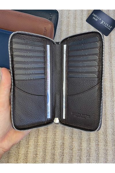SANAT LEATHER SL-616 genuine leather zipper unisex potfolio wallet